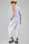 long and wide shirt in light washed pinstriped cotton poplin - 6167 STUDIO SHIRT 