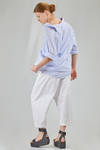long and wide shirt in light washed pinstriped cotton poplin - 6167 STUDIO SHIRT 