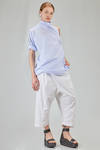 long and wide shirt in light washed pinstriped cotton poplin - 6167 STUDIO SHIRT 