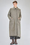cappotto lungo e ampio in tweed tutto melange di lana Lacaune e canapa - ATELIER SUPPAN 