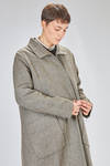 cappotto lungo e ampio in tweed tutto melange di lana Lacaune e canapa - ATELIER SUPPAN 