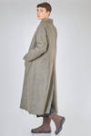 cappotto lungo e ampio in tweed tutto melange di lana Lacaune e canapa - ATELIER SUPPAN 