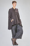 giacca/camicia lunga, ampia e asimmetrica in chevron leggero e morbidissimo di cachemire e seta - ATELIER SUPPAN 