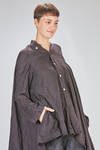 giacca/camicia lunga, ampia e asimmetrica in chevron leggero e morbidissimo di cachemire e seta - ATELIER SUPPAN 