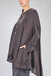 giacca/camicia lunga, ampia e asimmetrica in chevron leggero e morbidissimo di cachemire e seta - ATELIER SUPPAN 
