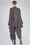 giacca/camicia lunga, ampia e asimmetrica in chevron leggero e morbidissimo di cachemire e seta - ATELIER SUPPAN 