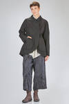 long and wide jacket in lightweight virgin wool loden with raw-cut edges - ATELIER SUPPAN 