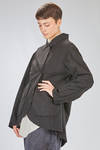 long and wide jacket in lightweight virgin wool loden with raw-cut edges - ATELIER SUPPAN 