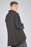 long and wide jacket in lightweight virgin wool loden with raw-cut edges - ATELIER SUPPAN 