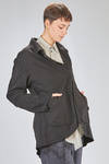 long and wide jacket in lightweight virgin wool loden with raw-cut edges - ATELIER SUPPAN 