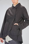 long and wide jacket in lightweight virgin wool loden with raw-cut edges - ATELIER SUPPAN 