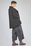 long and wide jacket in lightweight virgin wool loden with raw-cut edges - ATELIER SUPPAN 