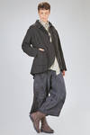 long and wide jacket in lightweight virgin wool loden with raw-cut edges - ATELIER SUPPAN 