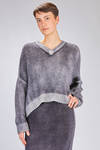 maglia al fianco, ampia, in maglia sovratinta di cachemire e seta e parti in lana merino extra fine, cachemire e seta - AVANT TOI 
