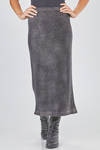 gonna lunga e asciutta a tubino in maglia stretch di lana e cachemire sovratinta e brillantinata - AVANT TOI 