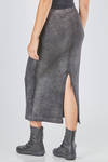 gonna lunga e asciutta a tubino in maglia stretch di lana e cachemire sovratinta e brillantinata - AVANT TOI 