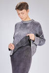 maglia al fianco, ampia, in maglia sovratinta di lana merino extra fine, cachemire e seta - AVANT TOI 