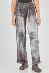 cargo-style trousers in printed silk and elastane twill - AVANT TOI 