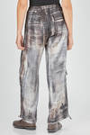 cargo-style trousers in printed silk and elastane twill - AVANT TOI 