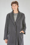cappotto lungo e sfiancato in panno a pelliccia rasata di cachemire - AVANT TOI 