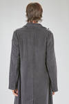 cappotto lungo e sfiancato in panno a pelliccia rasata di cachemire - AVANT TOI 