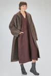 cappotto lungo e over, in maglia lavorata a pelliccia pettinata di lana, mohair, nylon, yak ed elastan - BOBOUTIC 