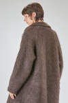 cappotto lungo e over, in maglia lavorata a pelliccia pettinata di lana, mohair, nylon, yak ed elastan - BOBOUTIC 