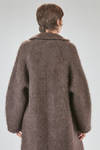 cappotto lungo e over, in maglia lavorata a pelliccia pettinata di lana, mohair, nylon, yak ed elastan - BOBOUTIC 