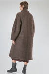 cappotto lungo e over, in maglia lavorata a pelliccia pettinata di lana, mohair, nylon, yak ed elastan - BOBOUTIC 