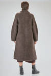 cappotto lungo e over, in maglia lavorata a pelliccia pettinata di lana, mohair, nylon, yak ed elastan - BOBOUTIC 