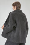 caban lungo e over, in maglia lavorata a pelliccia pettinata di lana, mohair, nylon, yak ed elastan - BOBOUTIC 