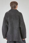 caban lungo e over, in maglia lavorata a pelliccia pettinata di lana, mohair, nylon, yak ed elastan - BOBOUTIC 