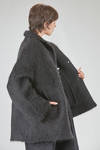 caban lungo e over, in maglia lavorata a pelliccia pettinata di lana, mohair, nylon, yak ed elastan - BOBOUTIC 