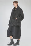 caban lungo e over, in maglia lavorata a pelliccia pettinata di lana, mohair, nylon, yak ed elastan - BOBOUTIC 