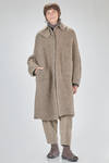 cappotto sotto al ginocchio, ampio, in maglia double di lana, poliestere, yak, mohair ed elastan, reversibile - BOBOUTIC 