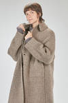 cappotto sotto al ginocchio, ampio, in maglia double di lana, poliestere, yak, mohair ed elastan, reversibile - BOBOUTIC 