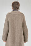 cappotto sotto al ginocchio, ampio, in maglia double di lana, poliestere, yak, mohair ed elastan, reversibile - BOBOUTIC 