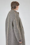 cappotto sotto al ginocchio, ampio, in maglia double di lana, poliestere, yak, mohair ed elastan, reversibile - BOBOUTIC 