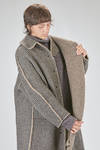 cappotto sotto al ginocchio, ampio, in maglia double di lana, poliestere, yak, mohair ed elastan, reversibile - BOBOUTIC 