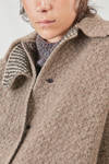 cappotto sotto al ginocchio, ampio, in maglia double di lana, poliestere, yak, mohair ed elastan, reversibile - BOBOUTIC 