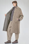 cappotto sotto al ginocchio, ampio, in maglia double di lana, poliestere, yak, mohair ed elastan, reversibile - BOBOUTIC 