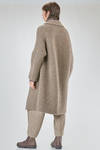 cappotto sotto al ginocchio, ampio, in maglia double di lana, poliestere, yak, mohair ed elastan, reversibile - BOBOUTIC 