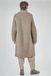 cappotto sotto al ginocchio, ampio, in maglia double di lana, poliestere, yak, mohair ed elastan, reversibile - BOBOUTIC 