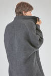 cappotto sotto al ginocchio, ampio, in maglia double di lana, yak, nylon e elastan melange - BOBOUTIC 