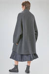 cappotto sotto al ginocchio, ampio, in maglia double di lana, yak, nylon e elastan melange - BOBOUTIC 