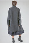 cappotto sotto al ginocchio, ampio, in maglia double di lana, yak, nylon e elastan melange - BOBOUTIC 