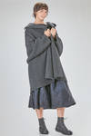 cappotto sotto al ginocchio, ampio, in maglia double di lana, yak, nylon e elastan melange - BOBOUTIC 