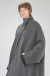 cappotto sotto al ginocchio, ampio, in maglia double di lana, yak, nylon e elastan melange - BOBOUTIC 