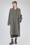 cappotto lungo e ampio in maglia double micro-spinata di lana, poliammide, yak, mohair ed elastan - BOBOUTIC 