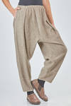 wide trousers in tweed style basketweave wool, cashmere, cotton and nylon knit - BOBOUTIC 